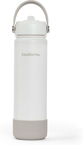 Stainless Steel Wide Mouth Water Bottle - 2 Lids (Flex Straw Lid) and Double-Wall Vacuum Insulation - Leak Proof, BPA-Free, for Travel, Sports, School, and Car (Clay, 32 oz) in Saudi Arabia