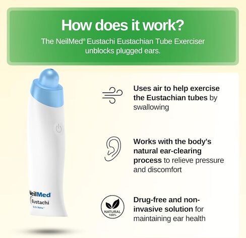 NeilMed Eustachi-Eustachian Tube Exercise-Pop Blocked Ears Safely. Helps Relieve Ear Pressure in Kuwait