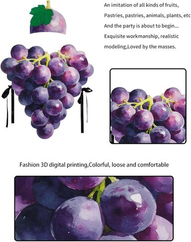 Grape Costume Outfit - Polyester Pullover Set With Matching Hat,Food Theme Party Wear, Unisex Adult Child Sizes, Funny Fruit in Saudi Arabia
