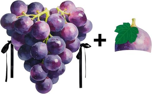 Grape Costume Outfit - Polyester Pullover Set With Matching Hat,Food Theme Party Wear, Unisex Adult Child Sizes, Funny Fruit in Saudi Arabia