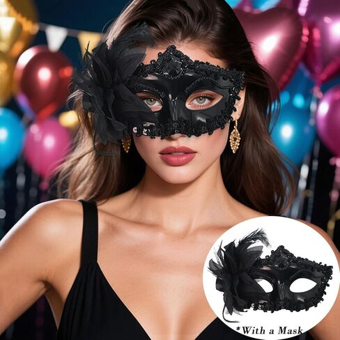 عباءة نسائية من الريش القوطي حزمة من 3 أساور قناع من التول مع ياقة من الريش، عباءة مصاصي الدماء، عباءة ساحرات، كيب كوسبلاي لكرنفال الهالوين in Kuwait