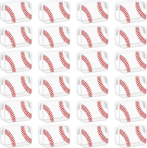 12 Pcs Clear Baseball Makeup Bags, Baseball Gift Bags Sport Goodie Bag Waterproof Travel Case for Snack Treat Birthday Party Favors Travel Supplies Team Gifts in Kuwait