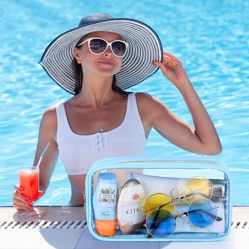Cunno 12 قطعة من أكياس مستحضرات التجميل الشفافة Preppy هدايا تقدير كبيرة DIY حقيبة مكياج بحروف من شانيل حقيبة شفافة للشاطئ بسحاب منظم أدوات زينة للسفر للنساء من Cunno in Saudi Arabia
