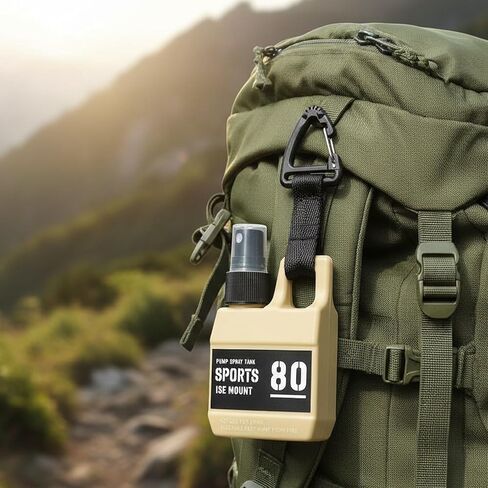 Camp Mini Spray Bottles with Hanging Buckle - 4 Pcs Refillable Dispenser Bottle with Molle Clip Strap in Kuwait