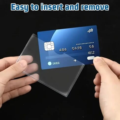 5pcs Transparent Card Protectors – Soft Waterproof PVC Sleeves for Credit Cards, IDs, and More – Clear in Saudi Arabia