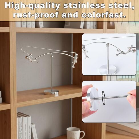 منحوتة موازنة الصياد من كونال، منحوتة الصيد الحركي، الفن الحركي لصياد السمك وباس، فن التوازن لمساحتك الخاصة، زخارف معدنية لديكور المنزل أو المكتب in Kuwait