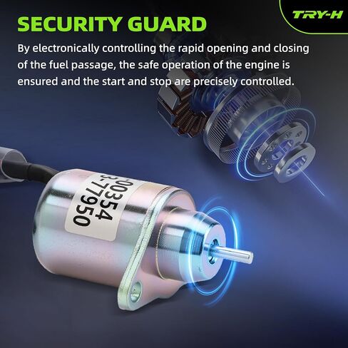 Fuel Shut Off Solenoid 1503ES-12S5SUC5S Woodward M806808 for John Deere 790 990 2020 2030 2030A 2210 Yanmar 3TNE84 3TNE88 3TNV70 3TNV76 Engine 119653-77950 119285-77950 12VDC in Kuwait