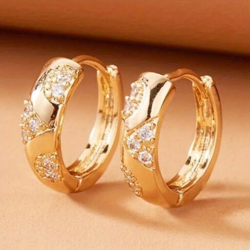 Exquisite Inlay Zirconia Small Circle Earrings for Women Daily Party Vacation Gifts Accessories in Saudi Arabia