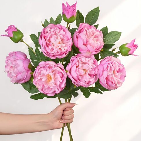 مارتين مول 3 قطع من زهور الفاوانيا ذات اللمس الحقيقي، 22 بوصة وردية وهمية الفاوانيا الفاوانيا الاصطناعية زهور اللاتكس الكبيرة زهور الفاوانيا الصناعية لطاولة مركزية وحفلات الزفاف وديكور المنزل in Kuwait