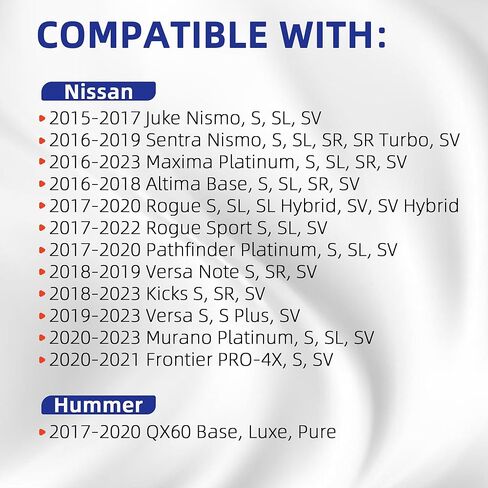 Mass Air Flow Sensor Meter MAF 22680-5RB0A Compatible with Nissan Altima Pathfinder Frontier Juke Sentra Maxima Versa Murano, Infiniti QX60 Replace OE AFH60M-48 2505059 22680-BV80B in Kuwait