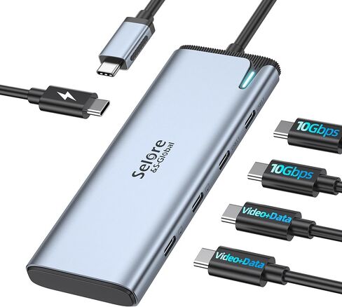 10GBPS USB C HUB ، 5 POTTS USB C Flitter مع تسليم الطاقة 100W ، محول USB C إلى USB C Multiport لجهاز الكمبيوتر المحمول ، محور USBC لـ MacBook Pro/Air M1 ، iPad ، Dell ، HP ، Samsung ، إلخ (لا تدعم مراقب) in Kuwait