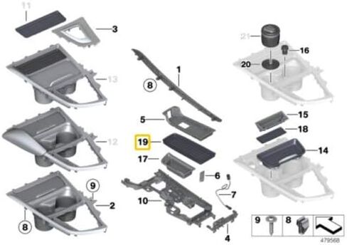 BMW Genuine Center Compartment Insert Mat in Saudi Arabia