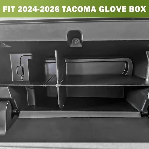 منظم صندوق القفازات متوافق مع 2024 2025 2026 Toyota Tacoma (الجيل الرابع تاكوما) الملحقات الداخلية مقصورة إدراج صينية مركزية وحدة تخزين مقسم ناقل الحركة، أسود in Saudi Arabia
