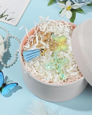 Resin Cross Keychain with Butterfly & Tassels, Christian Charm for Women, Cute Bag Charms for Purse, Gift Idea in Kuwait