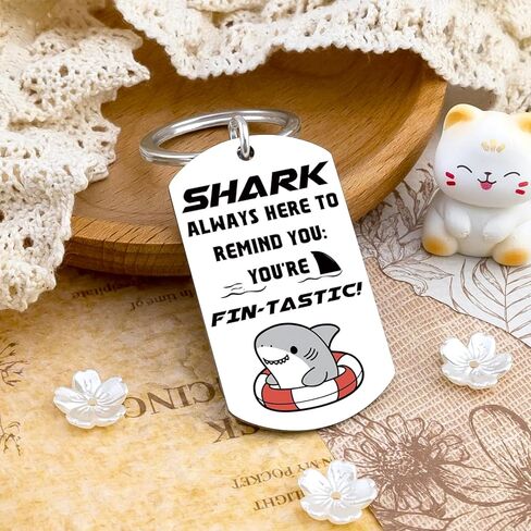 Easter Gifts for Teens Girls Positive Whale Shark Keychain Whale Shark Gifts for Women Easter Gift Teen Girl Inspirational Keychain for Women Sharks Lovers You Are Fin Tastic in Kuwait