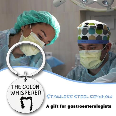Gastroenterology Doctor Keychain: Colon Whisperer - Funny Gift for Nurses, Doctors, Patients & Loved Ones - Stainless Steel, Light Color Family in Saudi Arabia