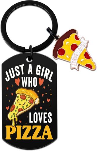Just a Girl who Loves Pizza Keychain Gifts for Girls Women Fun Food Decor for Pizza Lovers Funny Food Keychain Novelty Keychains for Girls in Kuwait