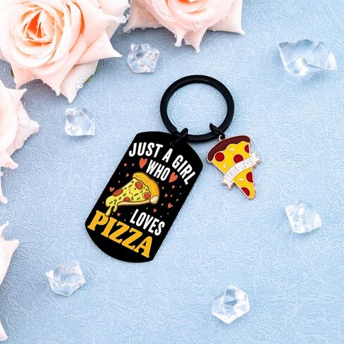 Just a Girl who Loves Pizza Keychain Gifts for Girls Women Fun Food Decor for Pizza Lovers Funny Food Keychain Novelty Keychains for Girls in Kuwait