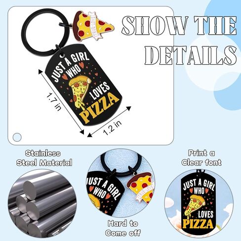 Just a Girl who Loves Pizza Keychain Gifts for Girls Women Fun Food Decor for Pizza Lovers Funny Food Keychain Novelty Keychains for Girls in Kuwait