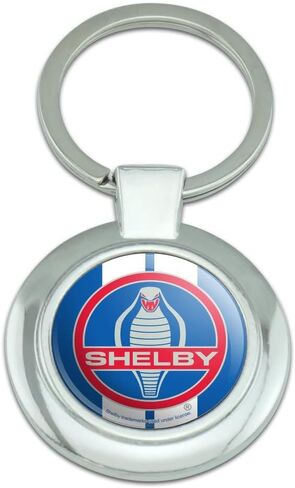 Shelby Cobra Vintage Logo Keychain Classy Round Chrome Plated Metal in Saudi Arabia