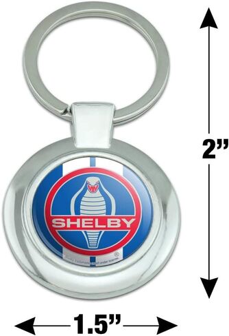 Shelby Cobra Vintage Logo Keychain Classy Round Chrome Plated Metal in Saudi Arabia