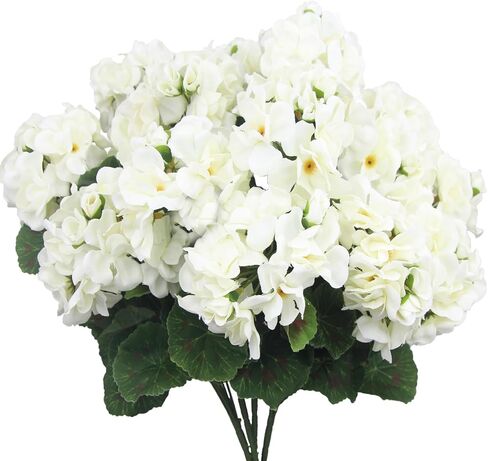 CISDUEO 4 Pcs Artificial Geranium Flowers for Outdoors Silk Flowers Outside Red Hot Pink Faux Flowers Geraniums for Outdoor Decor Indoor Garden Patio Grave Cemetary Table Centerpiece in Saudi Arabia