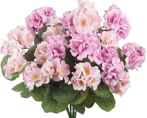 CISDUEO 4 Pcs Artificial Geranium Flowers for Outdoors Silk Flowers Outside Red Hot Pink Faux Flowers Geraniums for Outdoor Decor Indoor Garden Patio Grave Cemetary Table Centerpiece in Saudi Arabia