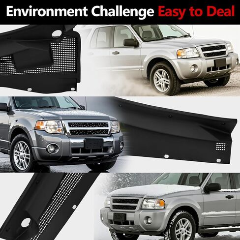 شبكة لوحة غطاء ممسحة الزجاج الأمامي متوافقة مع Ford Escape 2001-2007، Mercury Mariner 2005-2007 لوحة إدخال غطاء النافذة الأمامية للجانب الأيسر والأيمن # FO1271101، FO1271102 in Kuwait