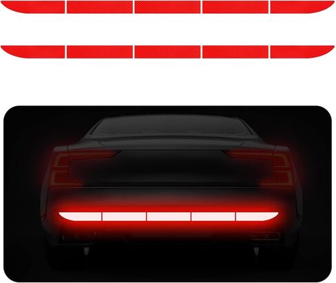 10 قطع من الشريط العاكس باللون الأحمر التلقائي، ملصقات عاكسة ذاتية اللصق مقاومة للماء تتضمن شارات لمصد السيارة وملصقات للرؤية الليلية من أجل السلامة in Kuwait