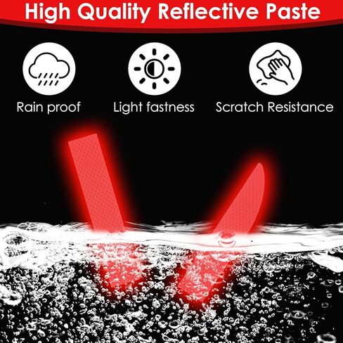 10 قطع من الشريط العاكس باللون الأحمر التلقائي، ملصقات عاكسة ذاتية اللصق مقاومة للماء تتضمن شارات لمصد السيارة وملصقات للرؤية الليلية من أجل السلامة in Kuwait