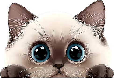 2 قطعة ملصق سيارة مضحك على شكل قطة رمادية لطيفة، ملصق من الفينيل مقاس 5 بوصات، مقاوم للماء، مقطوع بالقالب للسيارات والنوافذ وأجهزة الكمبيوتر المحمولة M-03 in Kuwait