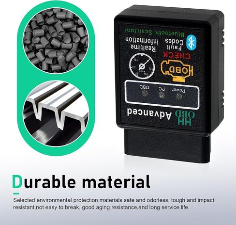 1 PC Car Bluetooth OBD2 Diagnostic Tool, Real-time Monitoring ELM327 V2.1 Code Reader, Mini Anti-interference Scanner for Reset Clear Engine Light, Universal for Android IOS Windows (Black) in Kuwait