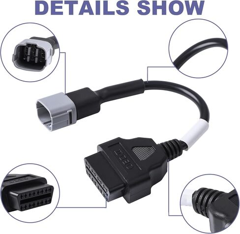 كابل محول 6 دبوس إلى 16 دبوس تشخيص أخطاء محرك OBD2 وكاشف يناسب الدراجات النارية Su-zu-ki محول OBD متوافق مع ELM327، GSX-R125/1000R، 1000F، GSX-S 125/750 in Saudi Arabia