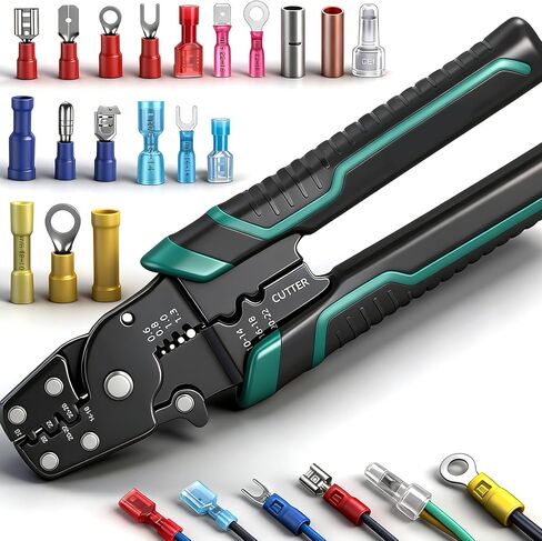 smseace Wire Crimping tool Wire crimper,stripper and cutterfor insulated/Bare/Heat Shrink connectors(22-10 AWG) Multifunctional stripping crimping pliers Wire stripper and crimping tool in Kuwait