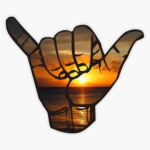 Shaka Sunset Vinyl Sticker Waterproof Decal Laptop Wall Window Bumper Sticker 5" in Kuwait