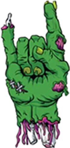 ملصق من الفينيل مطبوع عليه رمز صخرة يد زومبي أخضر أوندد (طول 8 بوصات) in Kuwait