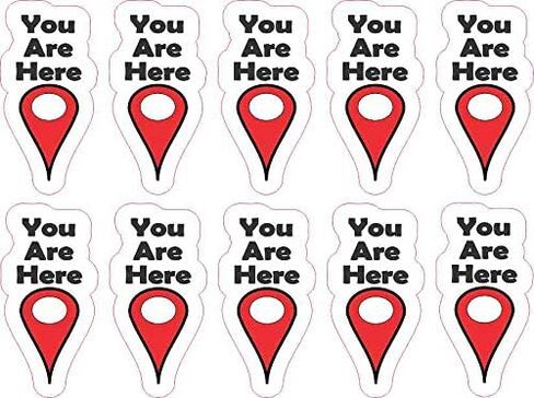 StickerTalk You are Here Pointer Vinyl Stickers, 1 inch by 2 inches in Saudi Arabia