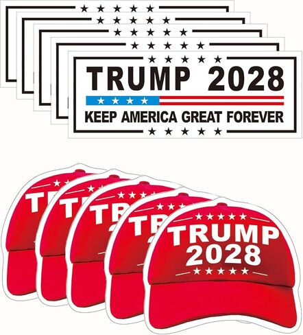 10PCS Trump Stickers Trump 2028 Stickers Funny Decal UWHENBO Trump Merchandise, Residue Leaves, Funny Decal in Kuwait