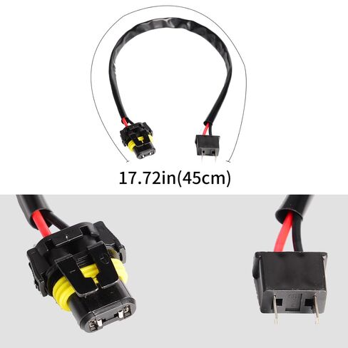 H7 Male to 9006 9005 HB3 HB4 Female Exchange Connector Extension Retrofit Pigtail Wiring Harness Adapter for Xenon Ballast Light Kit 2 Pcs in Kuwait