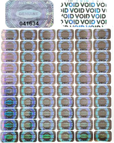 1200 pcs Hologram Security Tamper evident Stickers Warranty Void Seal Labels with Unique Serial Number Genuine Authentic Tamper Proof Sticker(1X0.6 inch) in Kuwait