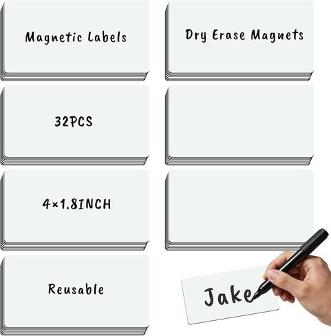 50 قطعة من ملصقات المسح الجاف المغناطيسية علامات الأسماء المغناطيسية مغناطيس السبورة مقاس 3.2 × 1.2 بوصة شرائط مغناطيسية قابلة لإعادة الاستخدام مغناطيس للمسح الجاف للفصول الدراسية والمكتب المنزلي in Kuwait