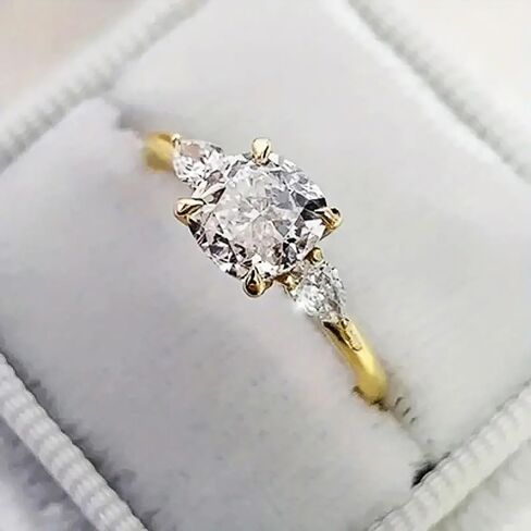 Cushion Shaped Cubic Zirconia Rings for Women Fashion Contracted Design Wedding Accessories in Saudi Arabia