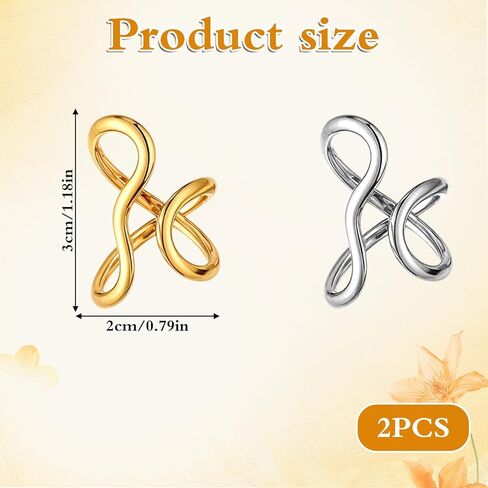 2pcs Chunky Rings for Women Thumb Rings Gold Silver Valentines Day Gifts Adjustable Knuckle Band Asymmetrical Wavy Curve Band New Year Anniversary Jewelry Accessories Dating Commuting Party in Kuwait