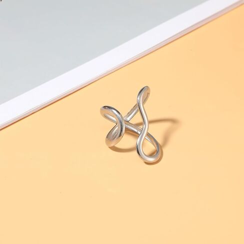 2pcs Chunky Rings for Women Thumb Rings Gold Silver Valentines Day Gifts Adjustable Knuckle Band Asymmetrical Wavy Curve Band New Year Anniversary Jewelry Accessories Dating Commuting Party in Kuwait