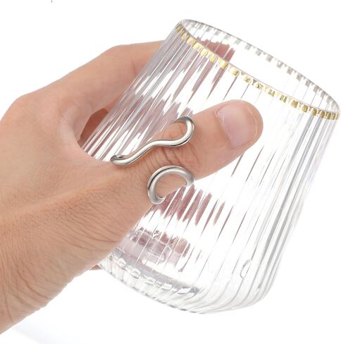 2pcs Chunky Rings for Women Thumb Rings Gold Silver Valentines Day Gifts Adjustable Knuckle Band Asymmetrical Wavy Curve Band New Year Anniversary Jewelry Accessories Dating Commuting Party in Kuwait