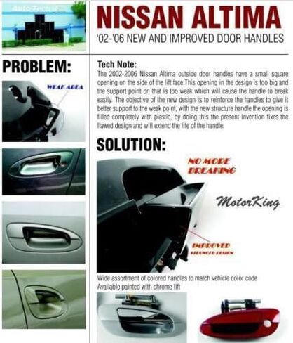 Advance Ignition Rear Left Driver Side Outside Door Handle Compatible with Nissan Altima 02-06 A15 Sonoma Sunset Metallic 2002 2003 2004 2005 2006 in Saudi Arabia