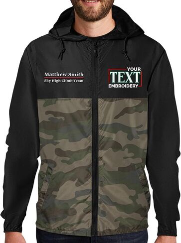 TEEAMORE Custom Windbreaker Embroidered Text Full Zip Jacket Lightweight Waterproof Men Women Rain Jacket in Kuwait