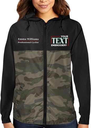 TEEAMORE Custom Windbreaker Embroidered Text Full Zip Jacket Lightweight Waterproof Men Women Rain Jacket in Kuwait