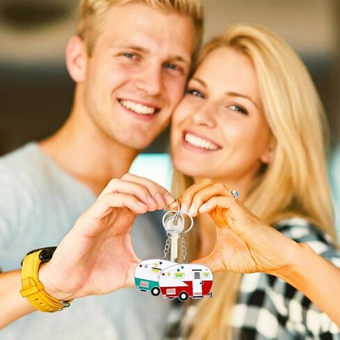قطعتين من سلسلة مفاتيح التخييم الرجعية، ملحقات RV لمقطورات السفر، حلقات مفاتيح لطيفة لسيارة التخييم، سلاسل مفاتيح للأطفال والكبار، أحمر وأخضر in Kuwait
