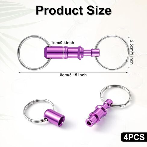 4pcs Quick Release Keychains, Aluminum Quick Disconnect Keyrings Pull Apart Keychain Detachable Key Chain for Men Women DIY Crafts Accessories (Purple) in Saudi Arabia